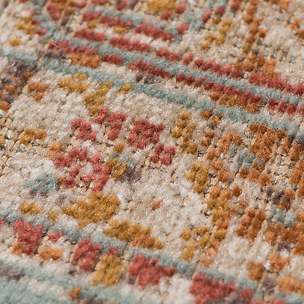 6' X 8' Teal And Orange Medallion Area Rug