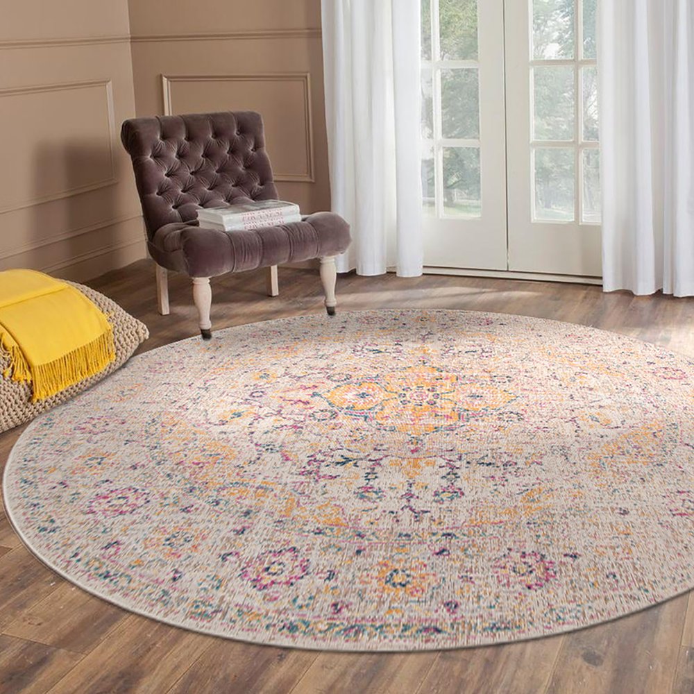 10' X 14' Ivory And Yellow Oriental Distressed Area Rug