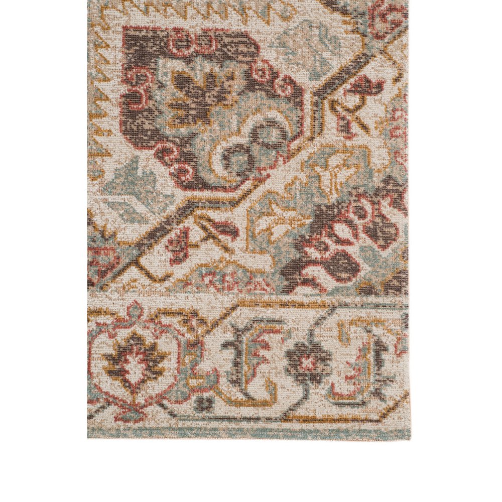 2' X 3' Beige Rust And Teal Medallion Area Rug
