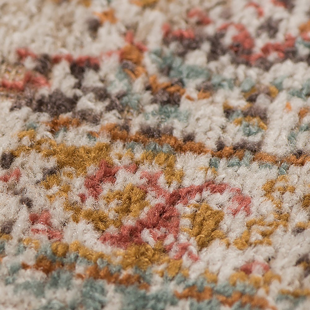 2' X 3' Teal Red And Orange Medallion Area Rug