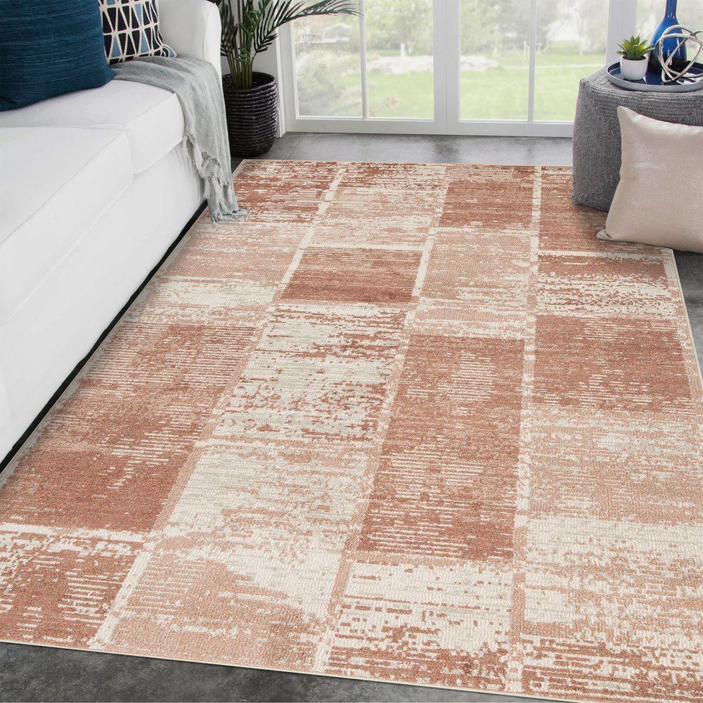 10' Sand And Ivory Geometric Runner Rug