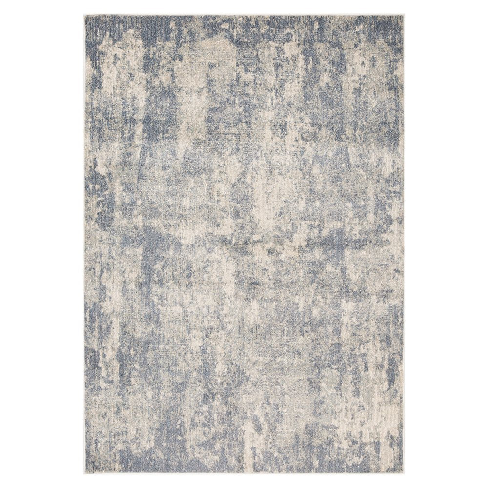 6' X 9' Light Gray Blue And Ivory Abstract Area Rug