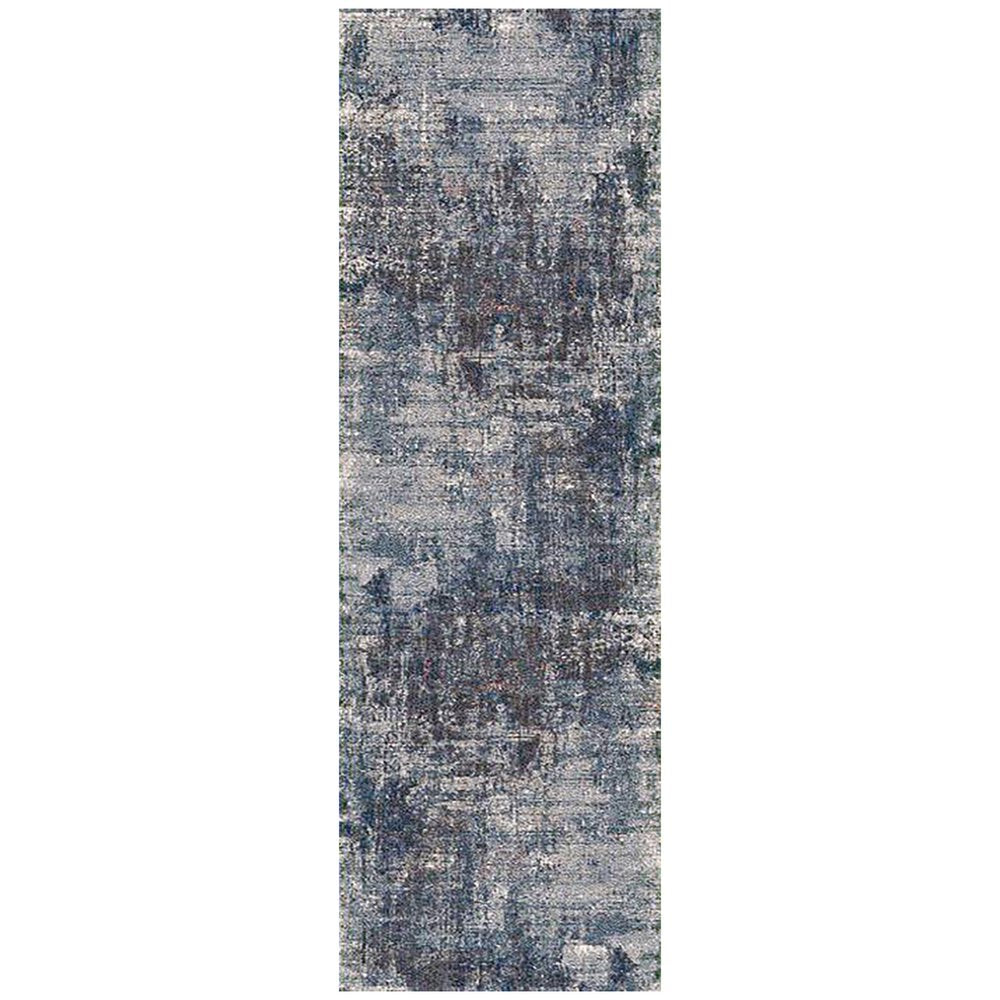 8' Ivory And Gray Abstract Runner Rug