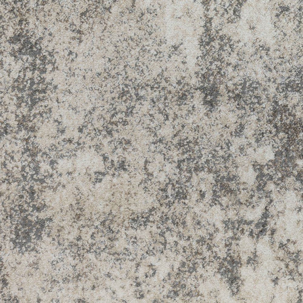 8' Ivory And Gray Abstract Runner Rug