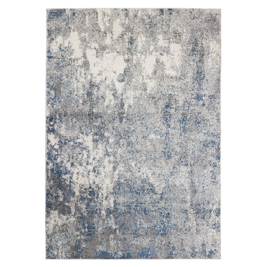 8' X 10' Gray And Light Blue Abstract Area Rug