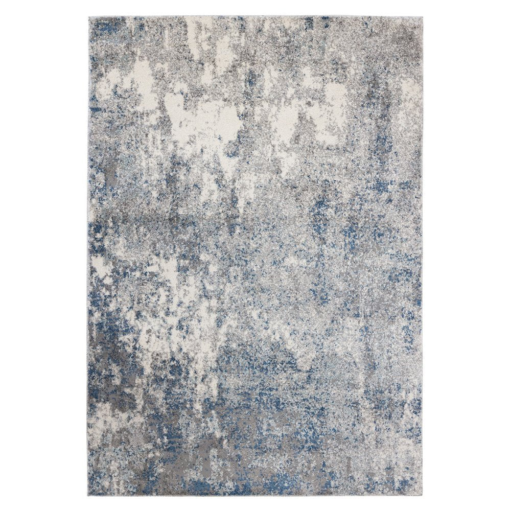 8' X 10' Gray And Light Blue Abstract Area Rug