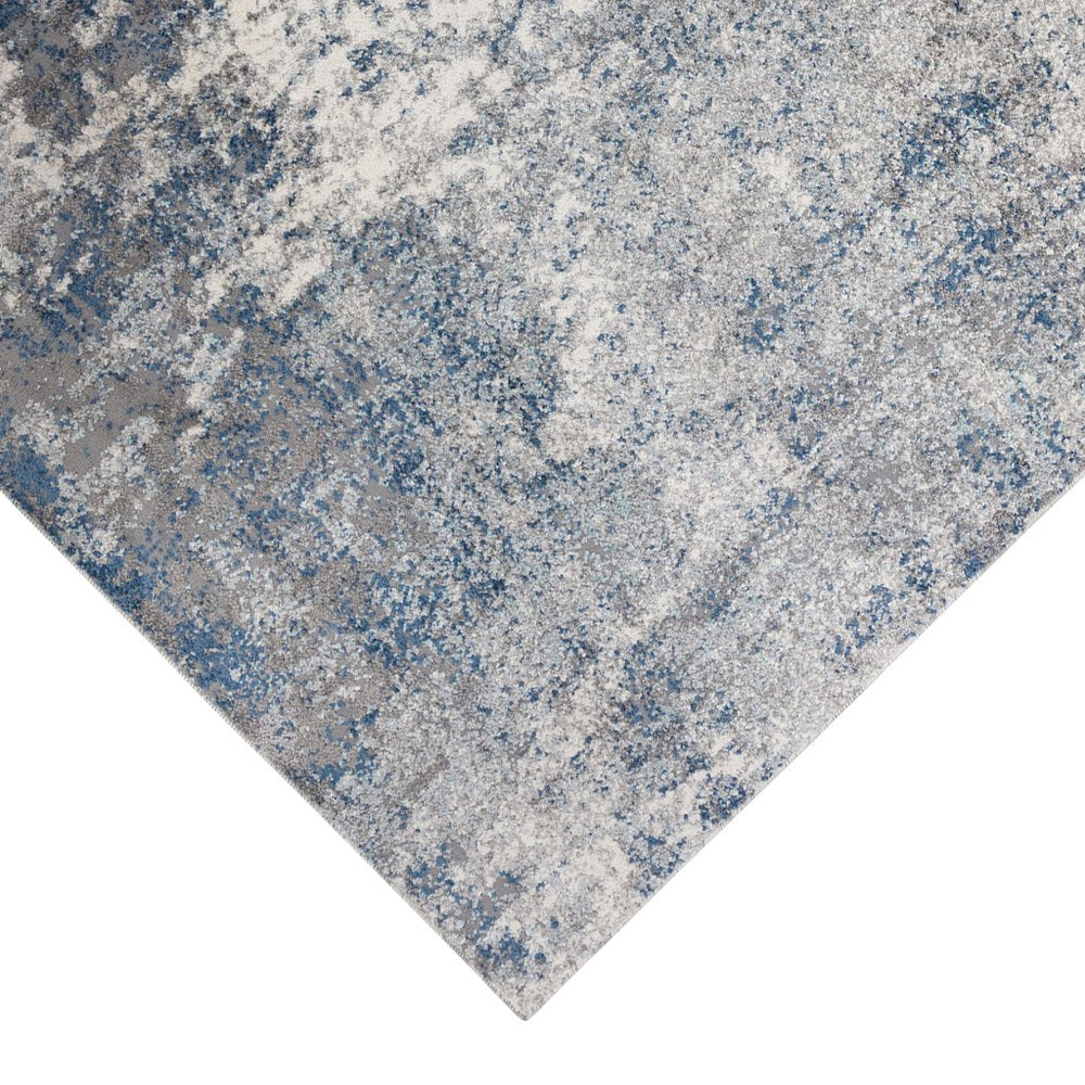 8' X 10' Gray And Light Blue Abstract Area Rug