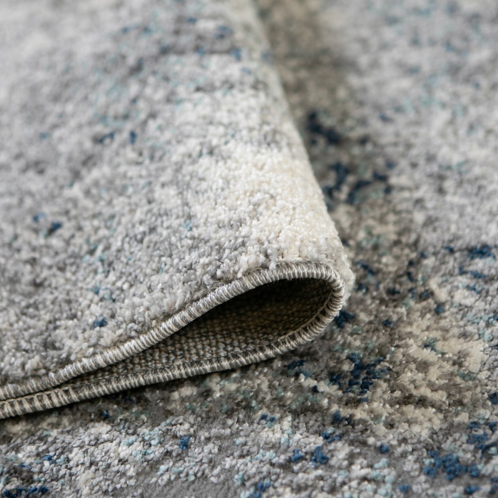 8' X 10' Gray And Light Blue Abstract Area Rug