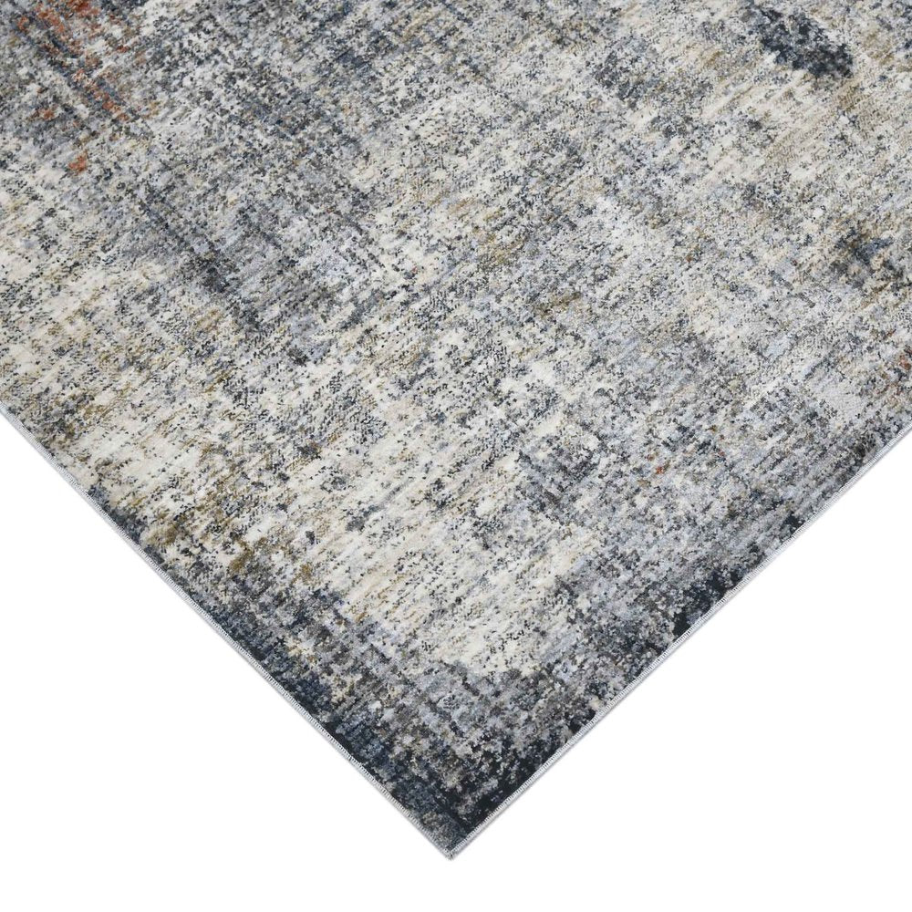 9' X 12' Ivory And Gray Abstract Area Rug