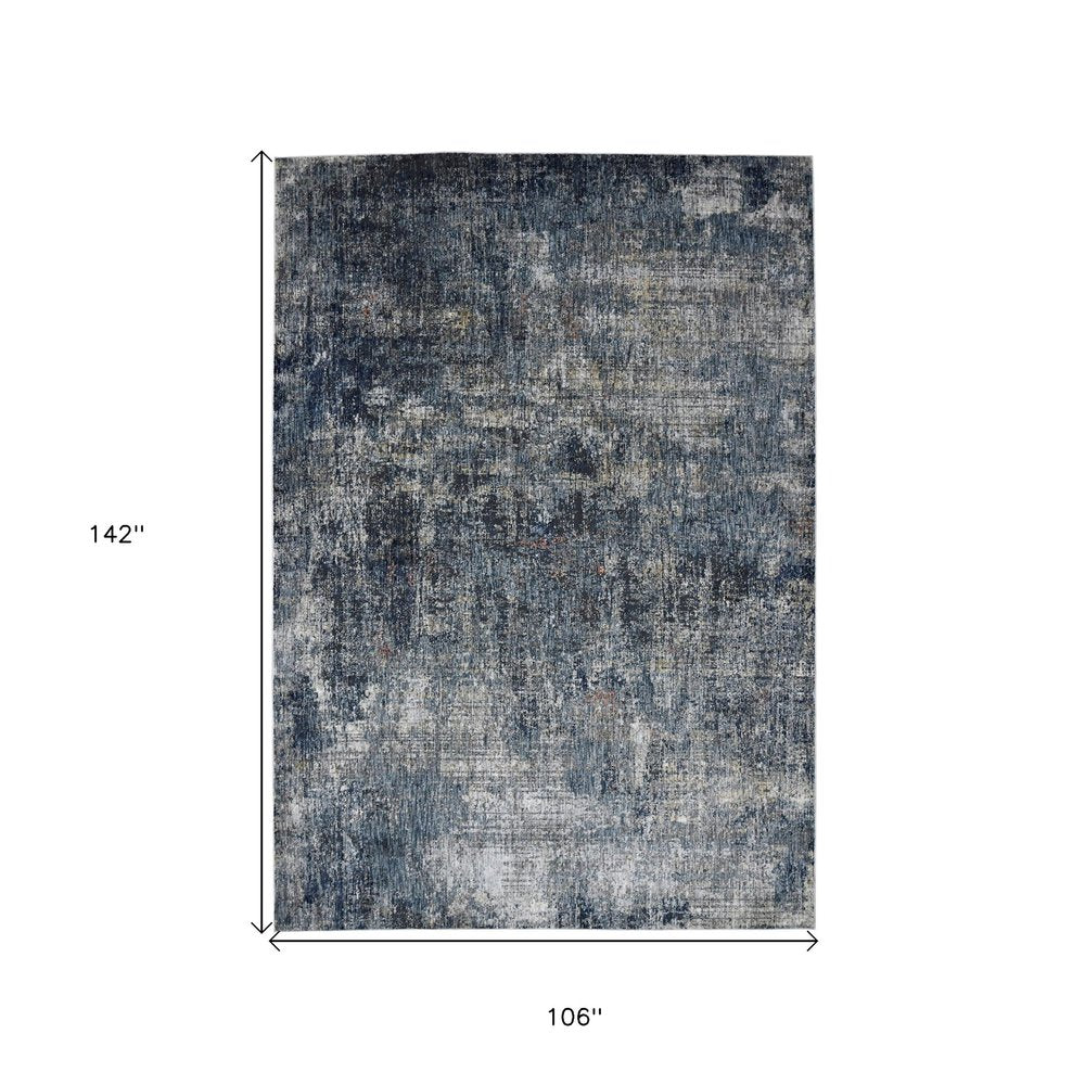 9' X 12' Ivory And Gray Abstract Area Rug