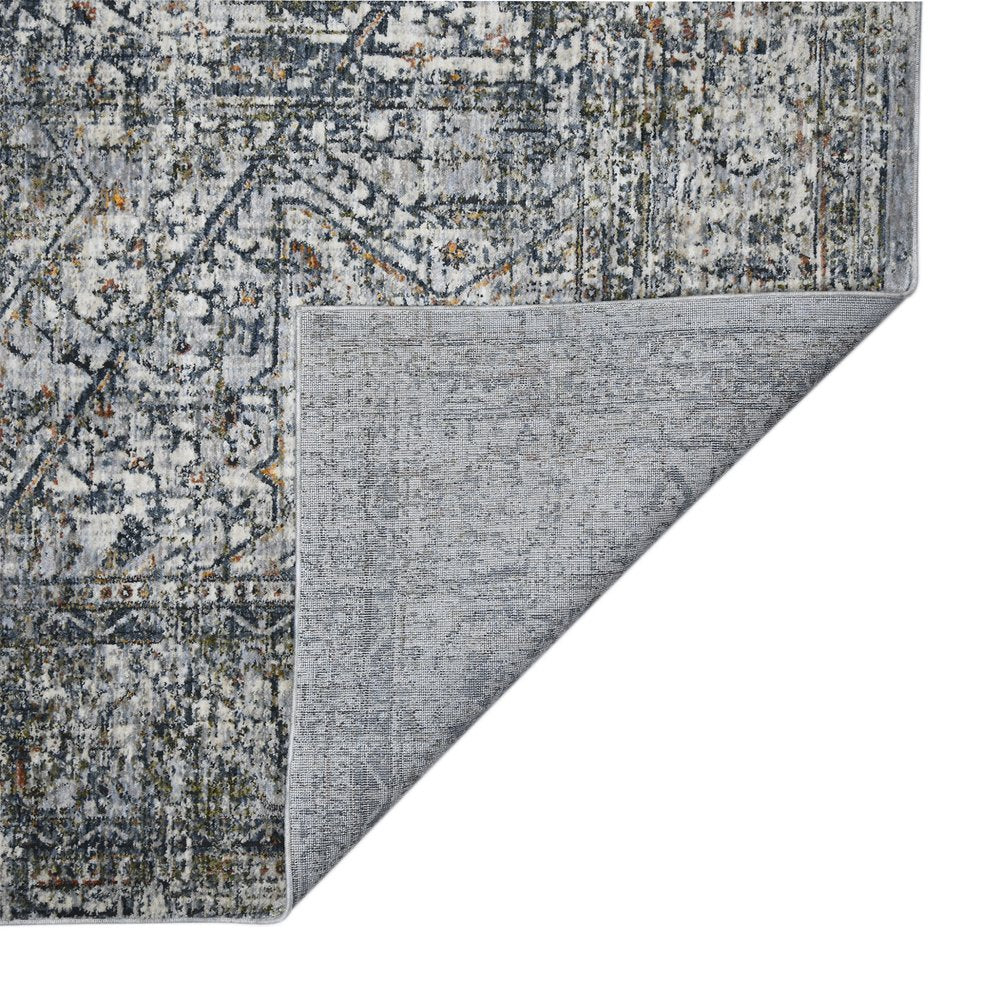 9' X 12' Ivory Gray And Rust Oriental Area Rug