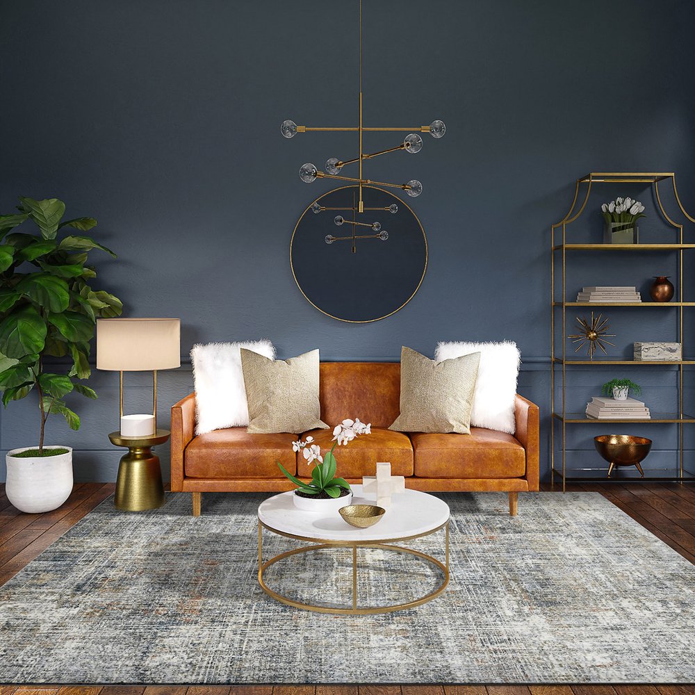 9' X 12' Ivory Gray And Brick Red Abstract Area Rug