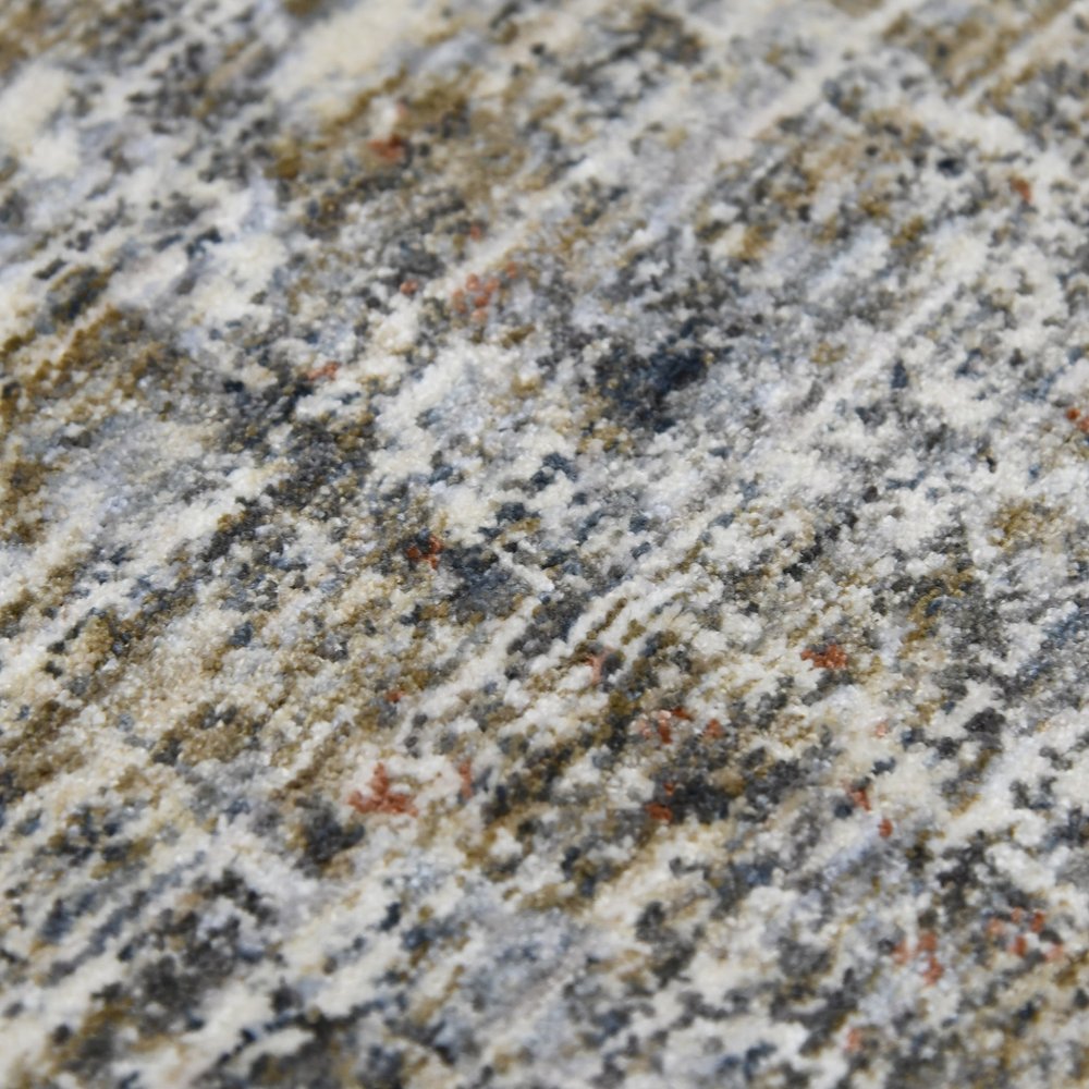 9' X 12' Ivory Gray And Brick Red Abstract Area Rug