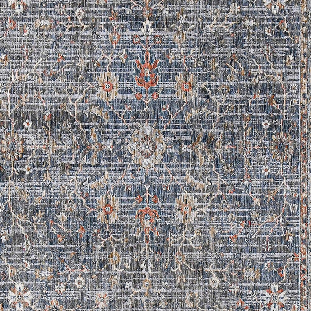 9' X 12' Ivory Blue And Gray Oriental Area Rug