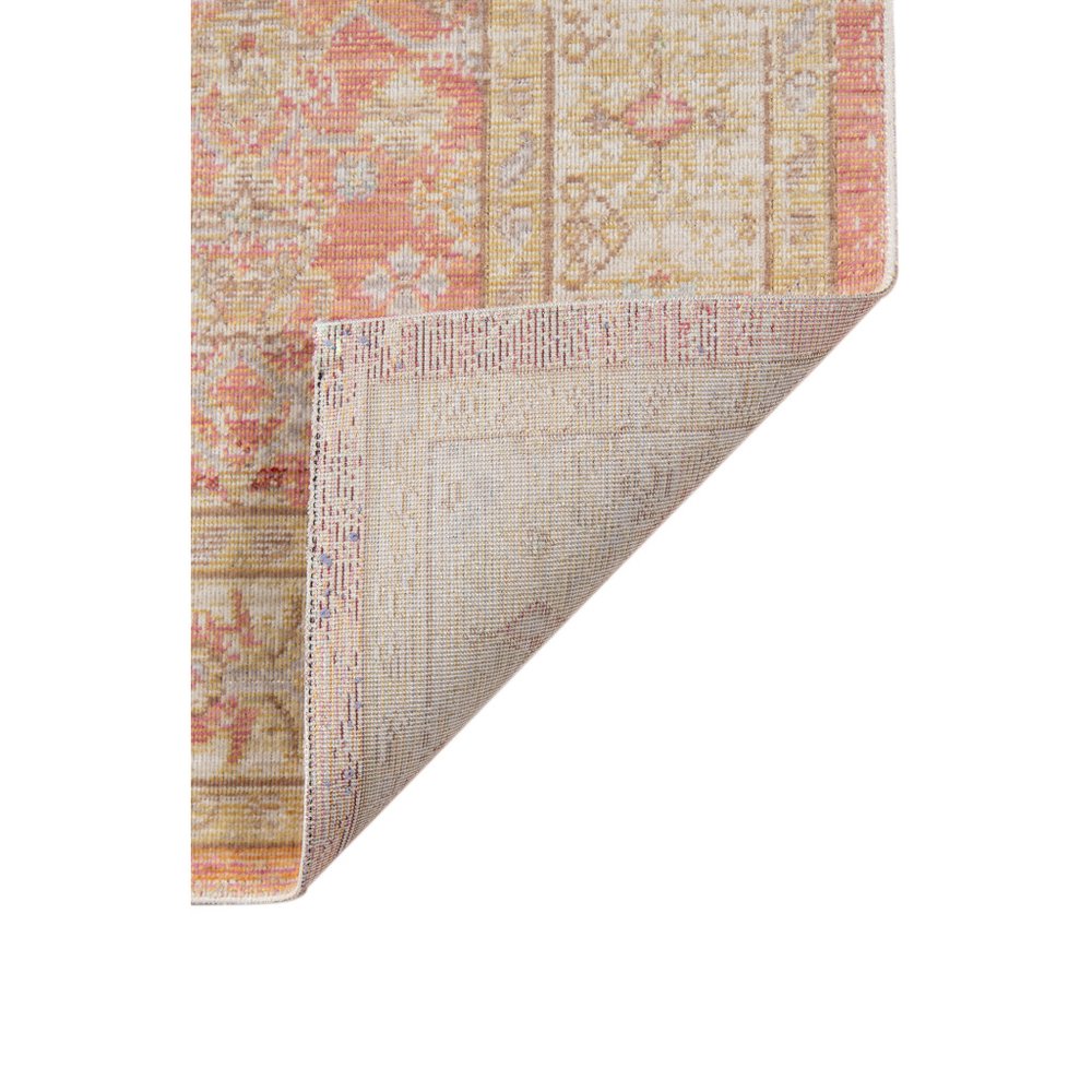 2' X 3' Salmon And Tan Floral Distressed Area Rug