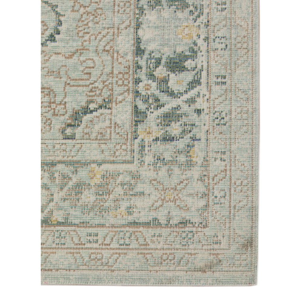 2' X 3' Tan And Light Green Medallion Distressed Area Rug