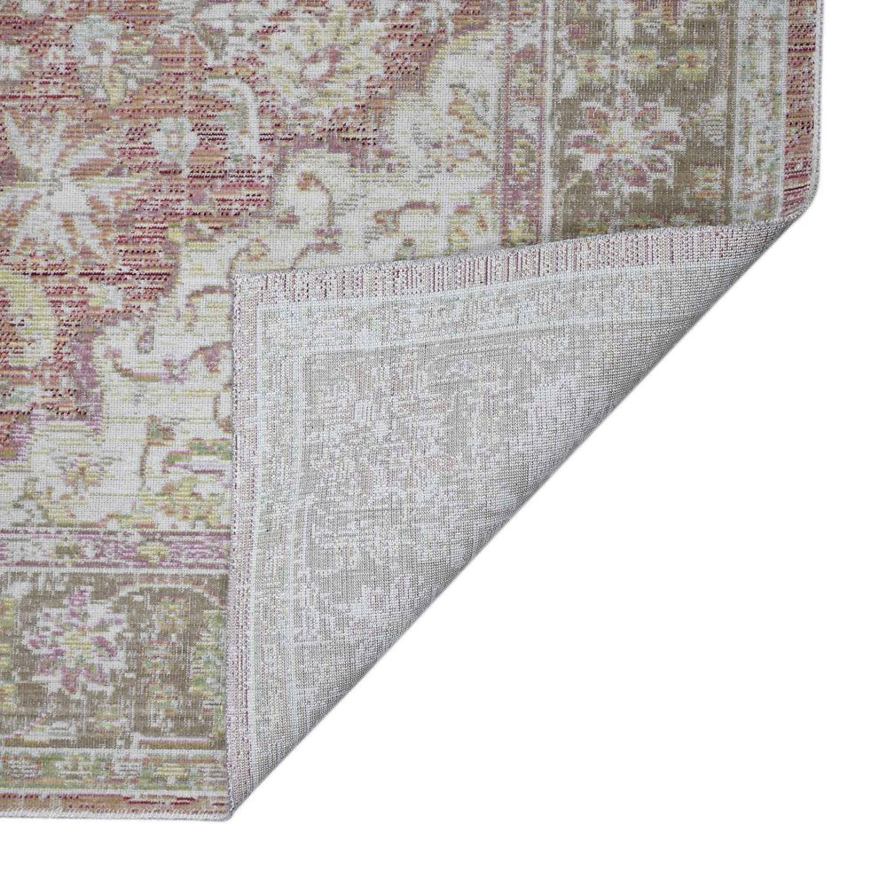 2' X 3' Pink And Gray Medallion Distressed Area Rug