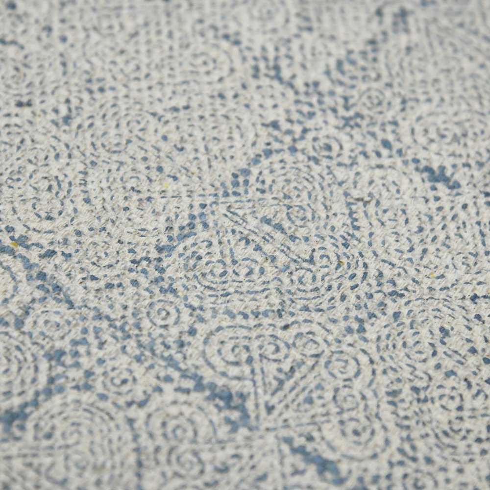 2' X 3' Blue And Gray Striped Flatweave Handmade Distressed Area Rug With Fringe