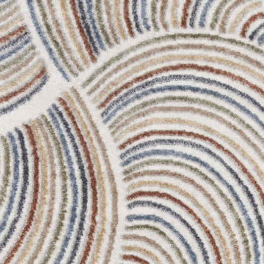 10' Blue And Ivory Abstract Washable Runner Rug