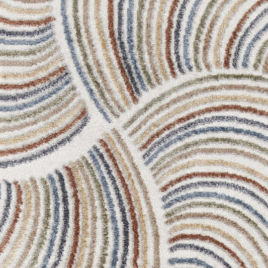 12' Blue And Ivory Abstract Washable Runner Rug