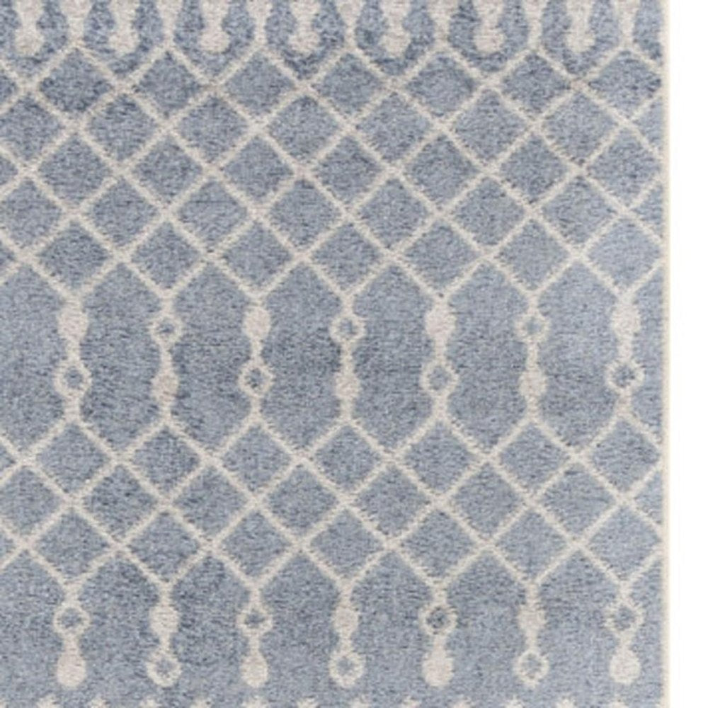 8' Blue Moroccan Runner Rug