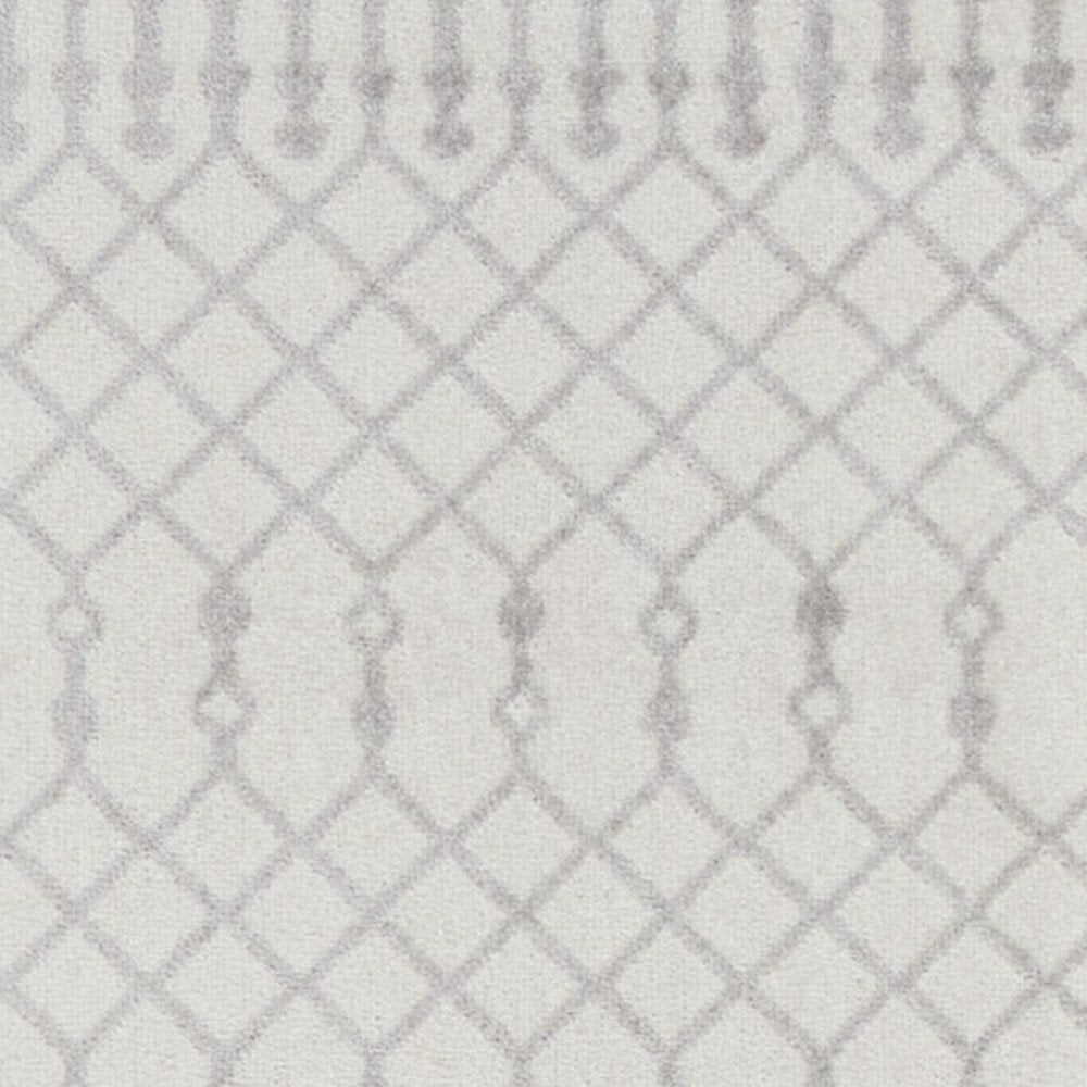 8' Gray And Ivory Moroccan Runner Rug