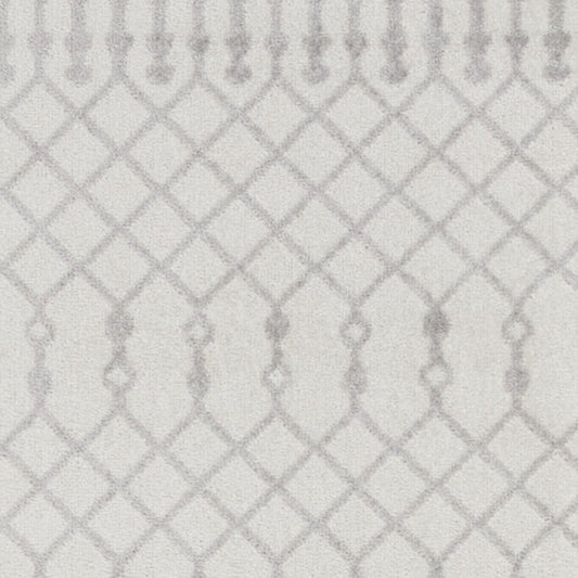 8' Gray And Ivory Moroccan Runner Rug