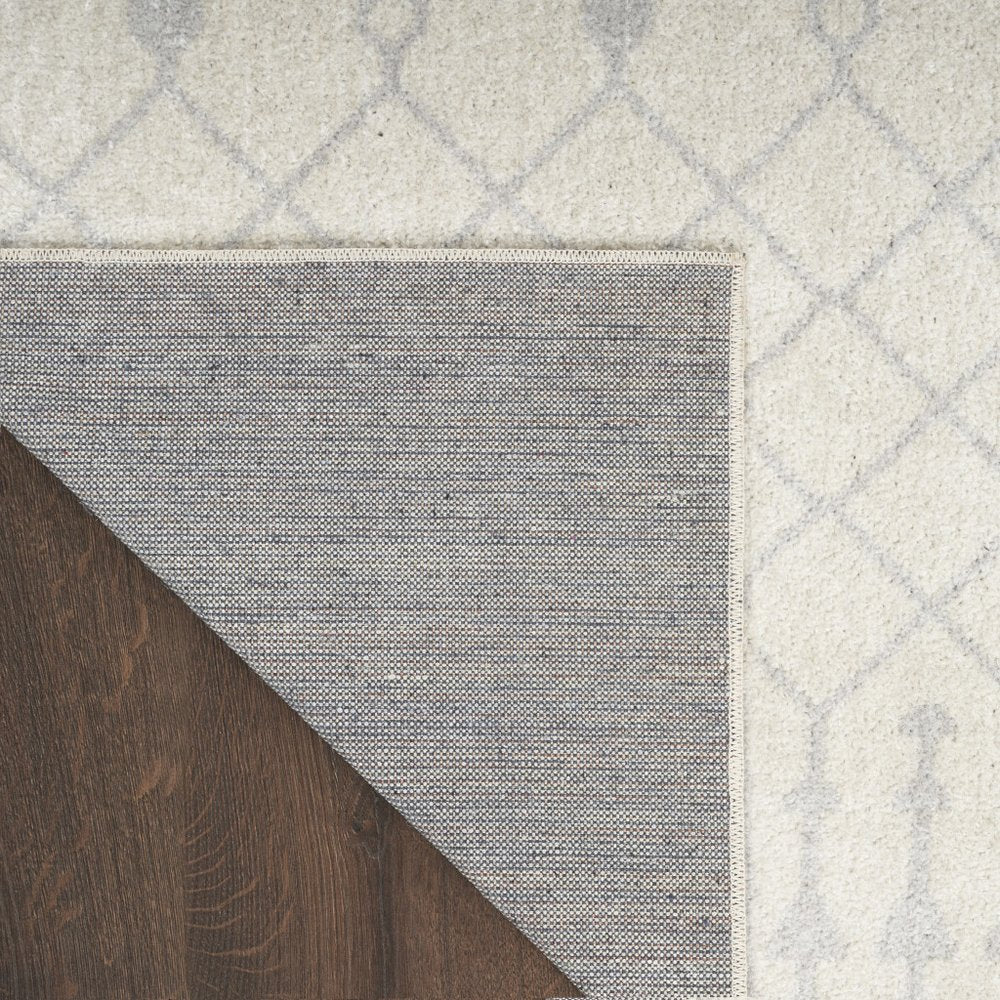 8' Gray And Ivory Moroccan Runner Rug