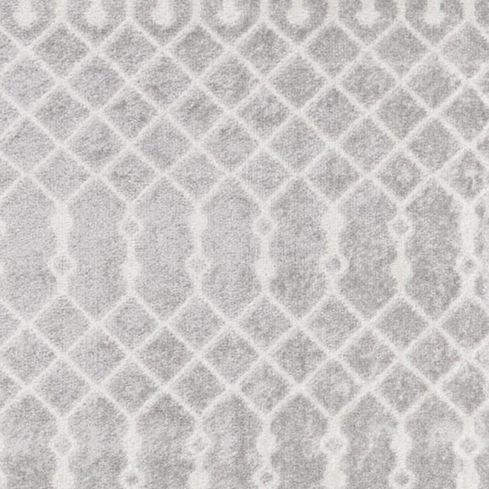 8' Gray And Ivory Moroccan Runner Rug