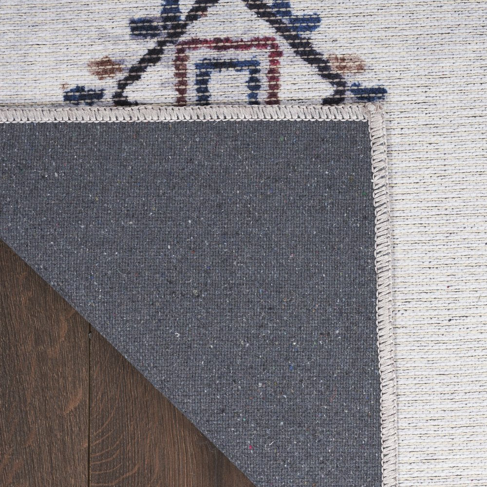 9' X 12' Gray and Brown Geometric Power Loom Washable Area Rug