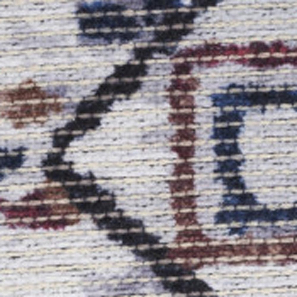 9' X 12' Gray and Brown Geometric Power Loom Washable Area Rug