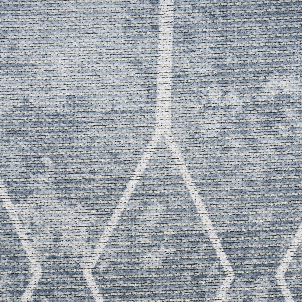9' X 12' Blue and Gray Geometric Power Loom Washable Area Rug