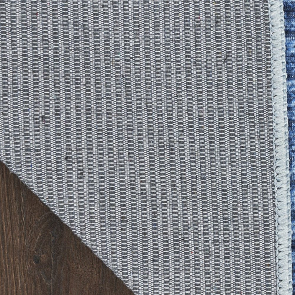 10' Blue Abstract Washable Runner Rug