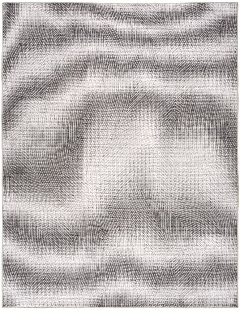 6' X 9' Gray and Ivory Abstract Power Loom Washable Non Skid Area Rug
