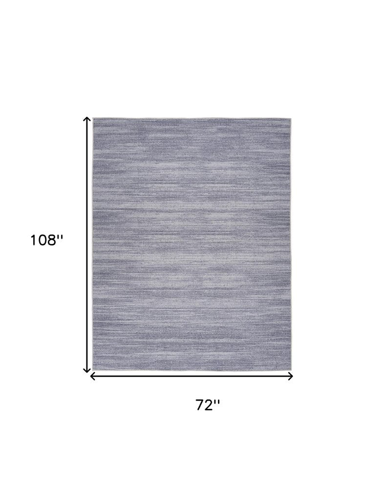 6' X 9' Gray and Ivory Abstract Power Loom Washable Non Skid Area Rug