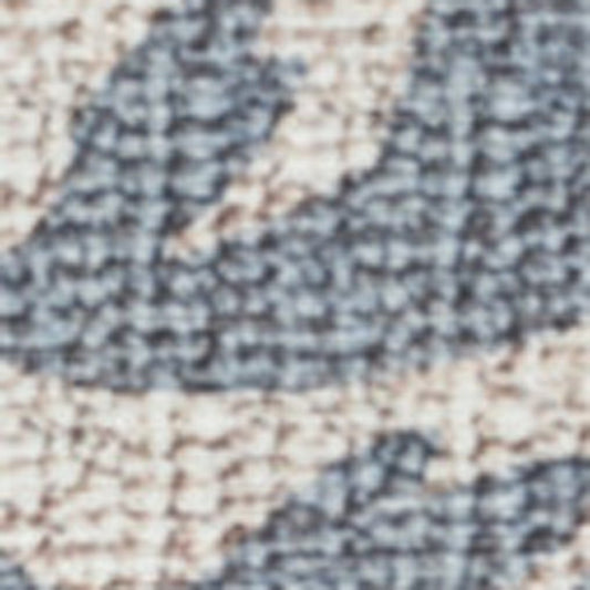 10' Cream Floral Washable Runner Rug