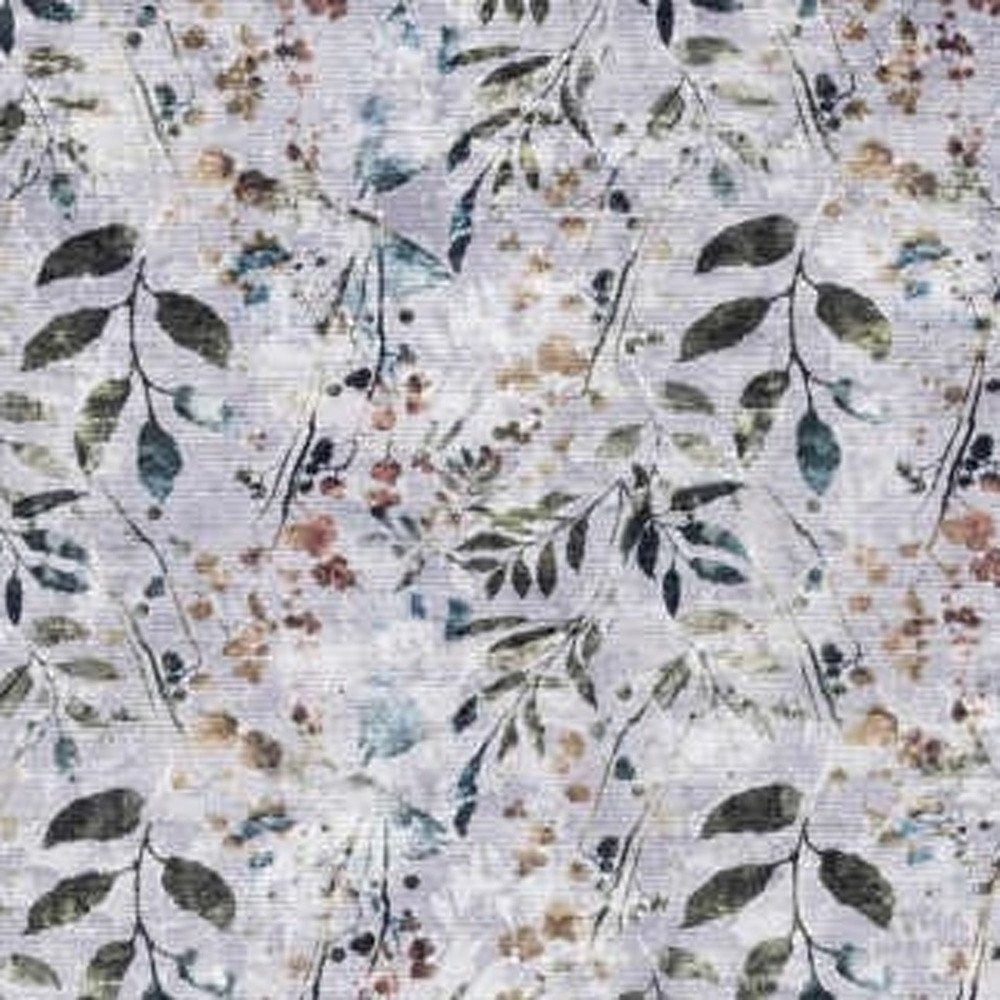 10' Gray And Blue Floral Washable Runner Rug