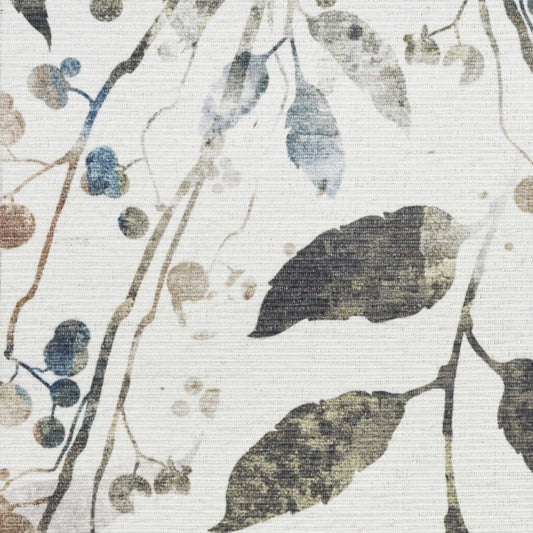 8' Cream Floral Washable Runner Rug