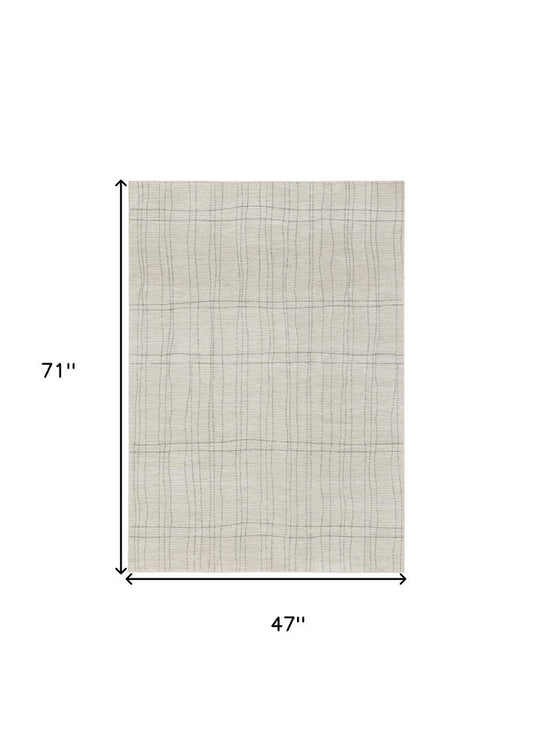 4' X 6' Gray And Ivory Abstract Area Rug