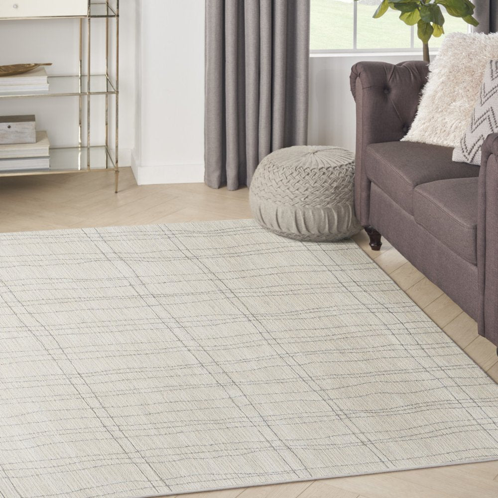 4' X 6' Gray And Ivory Abstract Area Rug