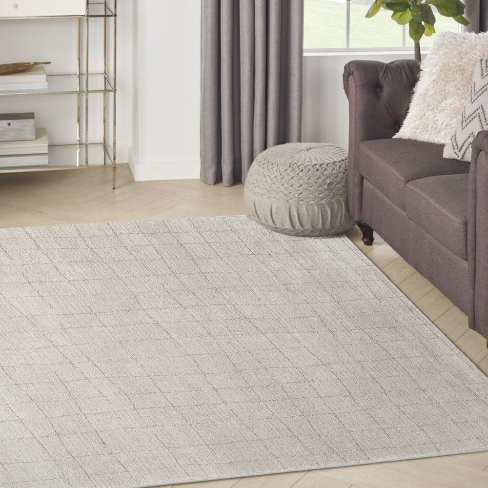 4' X 6' Beige and Gray Abstract Power Loom Area Rug