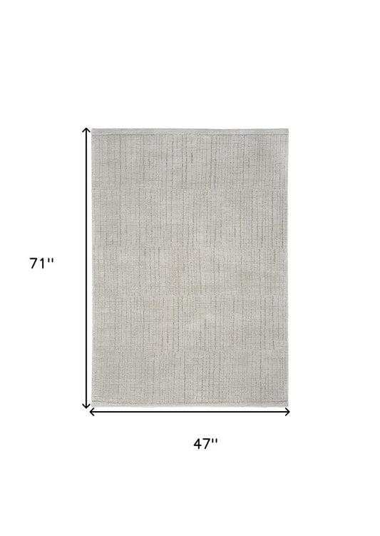 4' X 6' Gray And Silver Abstract Area Rug