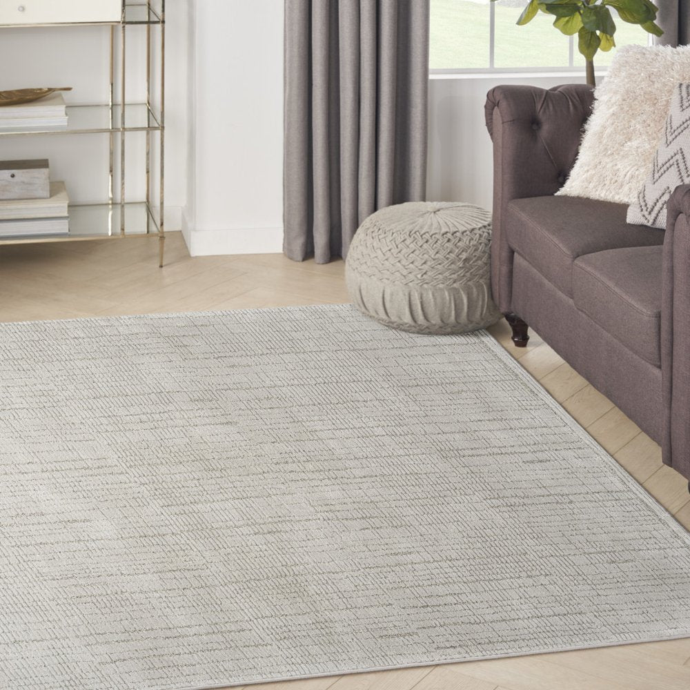4' X 6' Gray And Silver Abstract Area Rug