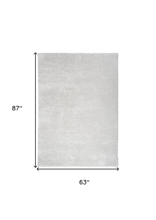 5' X 7' Silver Shag Area Rug