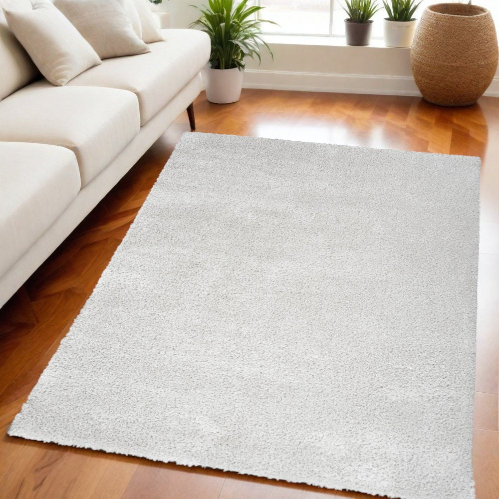5' X 7' Silver Shag Area Rug