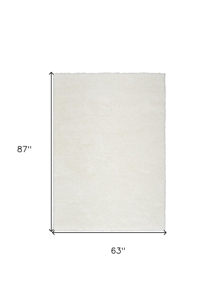 5' X 7' Ivory Shag Area Rug