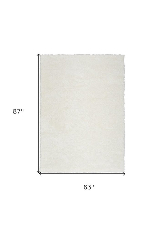 5' X 7' Ivory Shag Area Rug