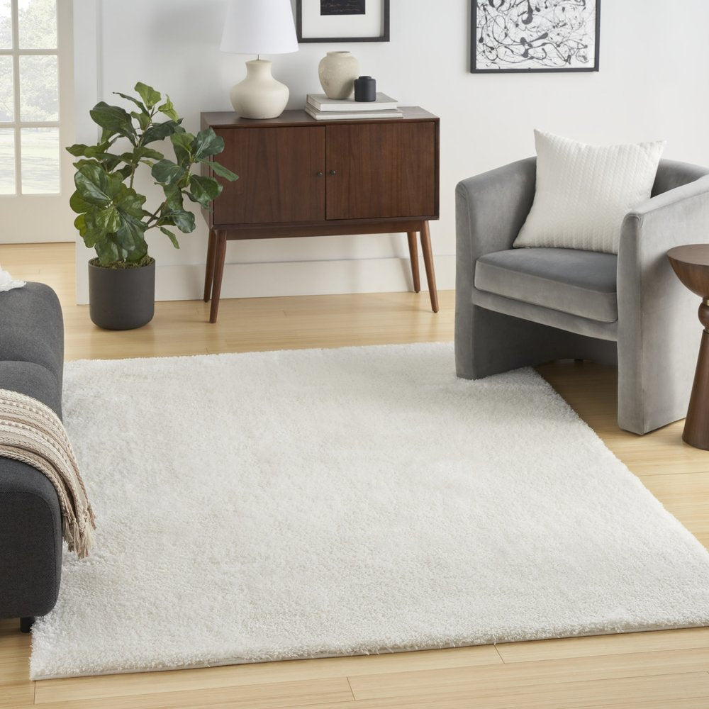 5' X 7' Ivory Shag Area Rug