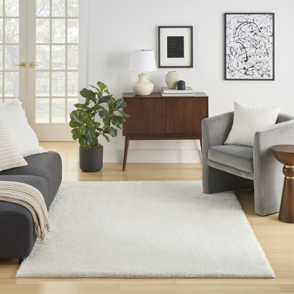 5' X 7' Ivory Shag Area Rug