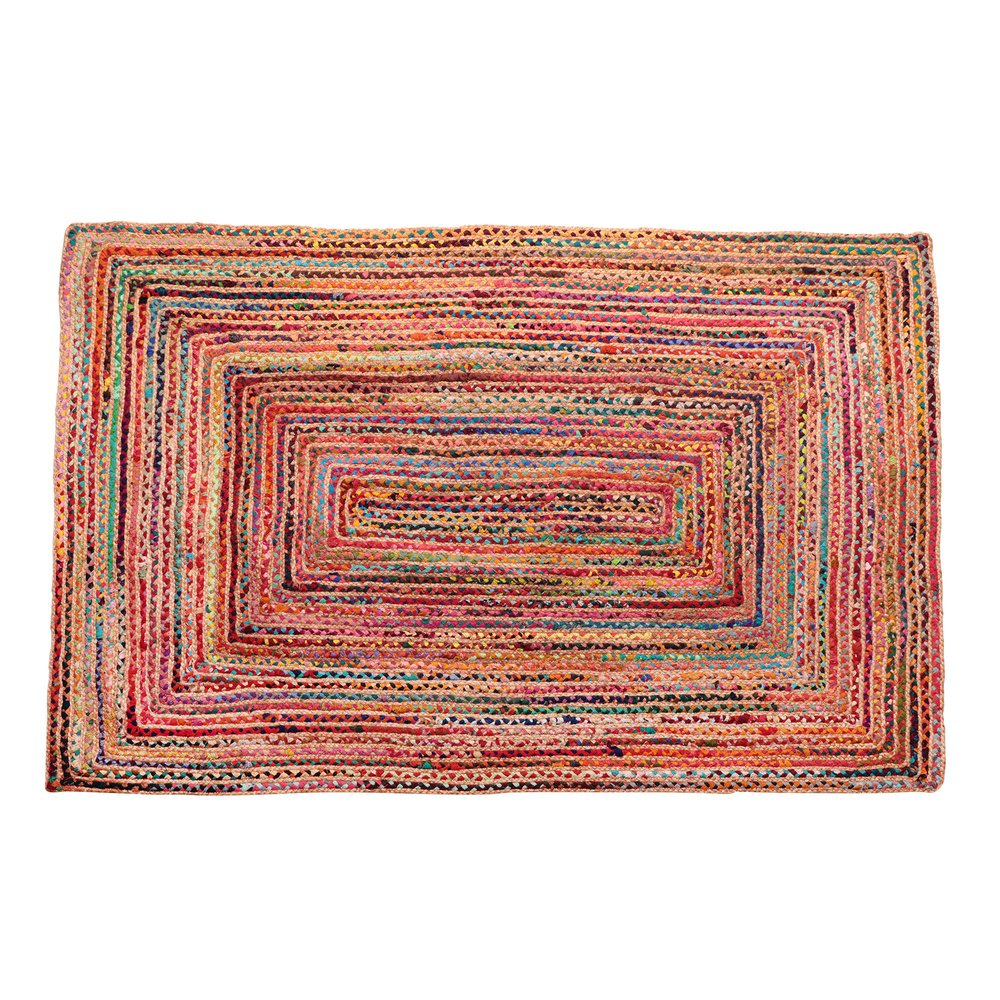 5' X 5' Tan Round Geometric Hand Braided Area Rug